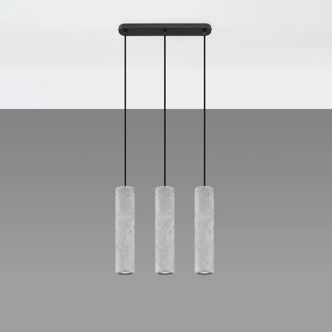Suspension Luvo à tubes en béton gris, éteinte