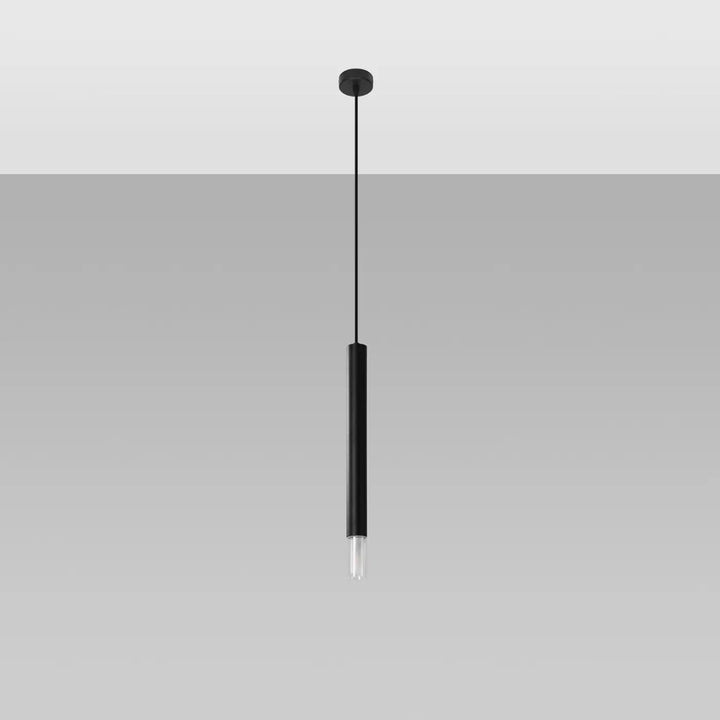 Suspension Luminaire noir éteinte, vue rapprochée