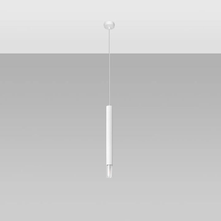Suspension Luminaire blanc éteinte, vue rapprochée