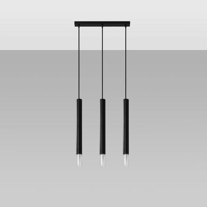Suspension Luminaire noir éteinte, vue rapprochée