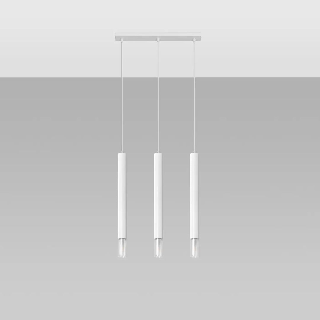 Suspension Luminaire blanc éteinte, vue rapprochée