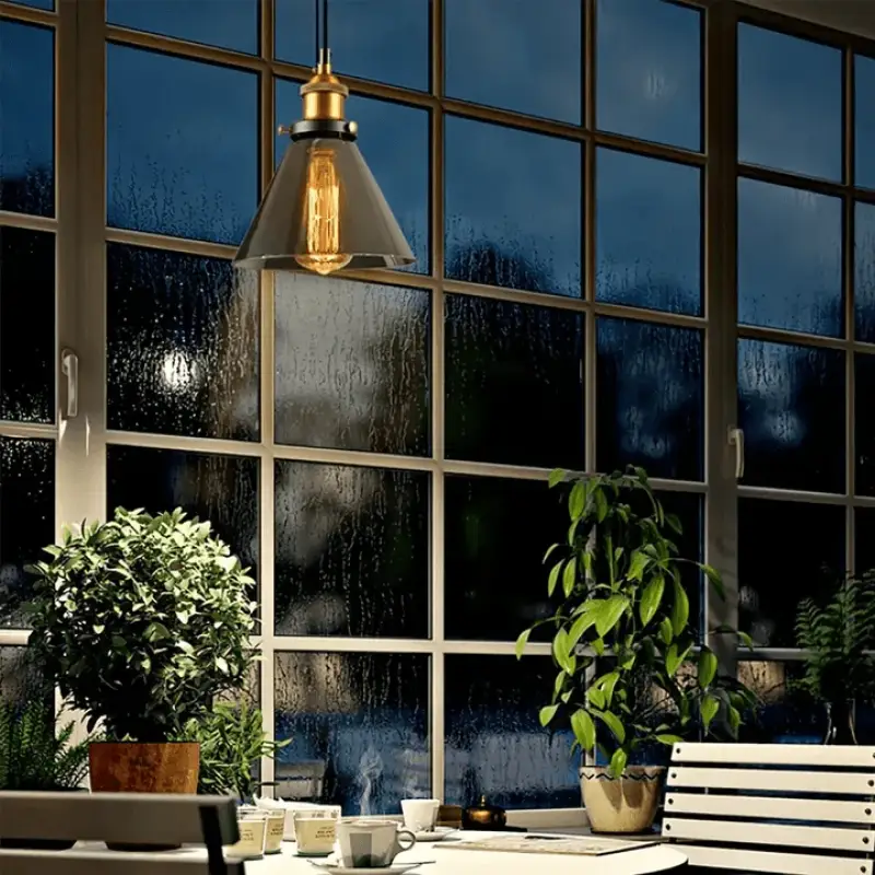 Suspension Verre Fumé Luminaire Industriel Et Vintage