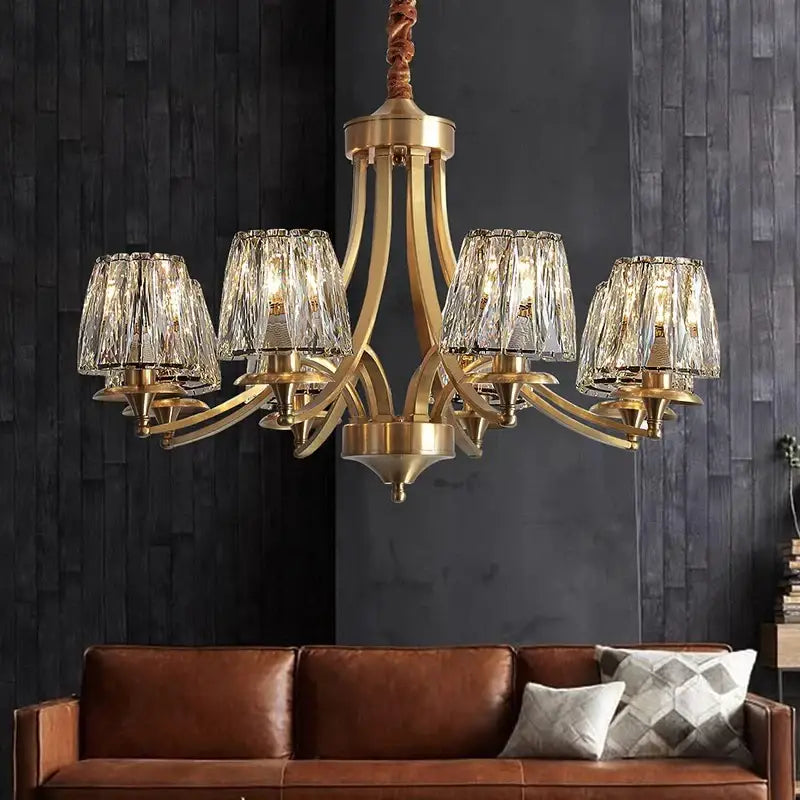 Suspension verre et laiton design élégant pour salon moderne