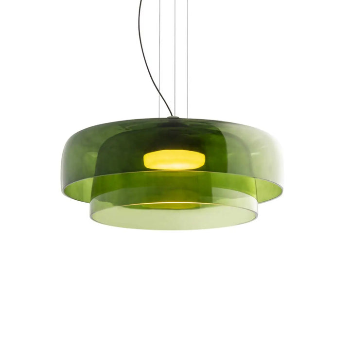 Suspension Levels en verre vert et corps noir #couleur_vert