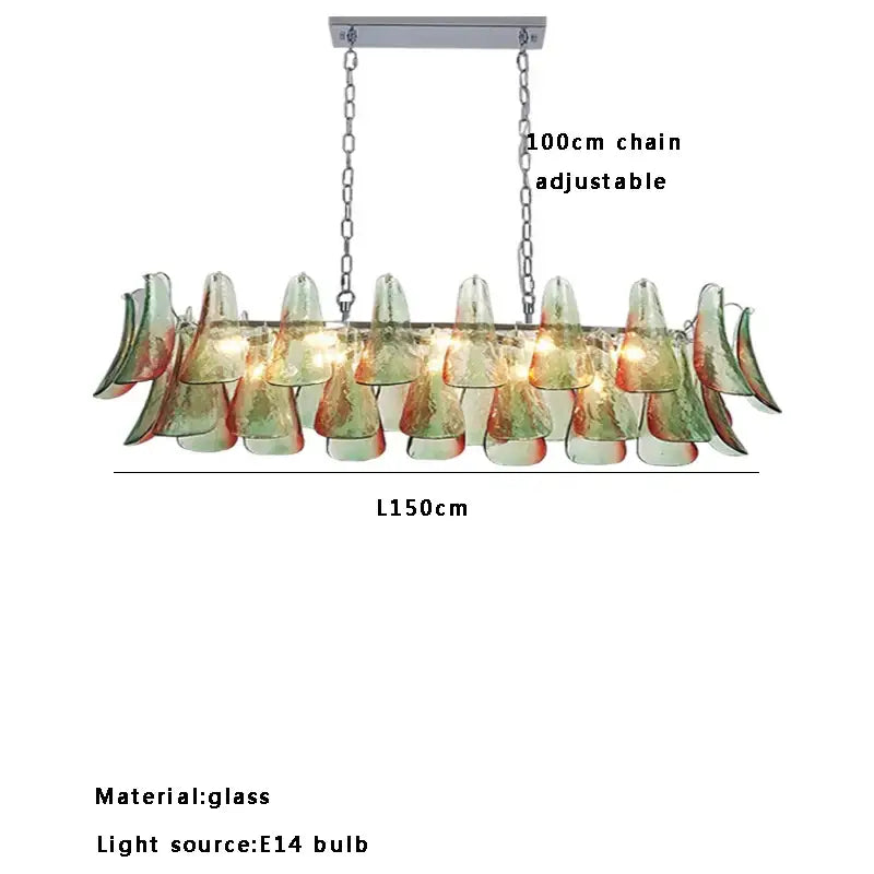 Suspension en verre soufflé coloré style moderne élégant