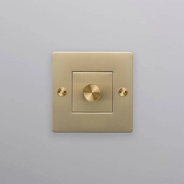 Variateur Dimmer à gravure quadrillée en laiton sans logo #couleur_dor