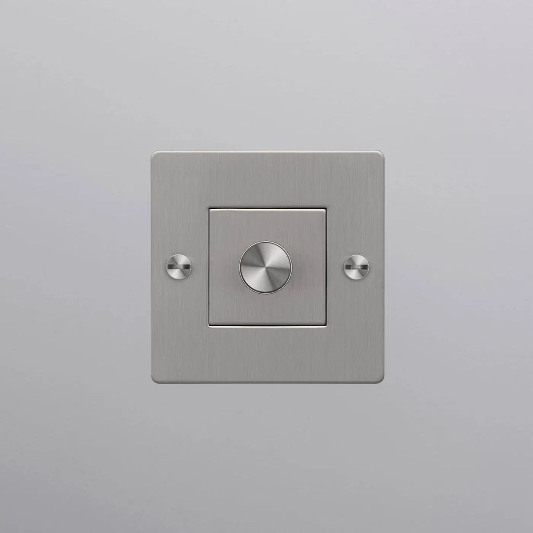 Variateur Dimmer à gravure quadrillée en acier sans logo #couleur_argent