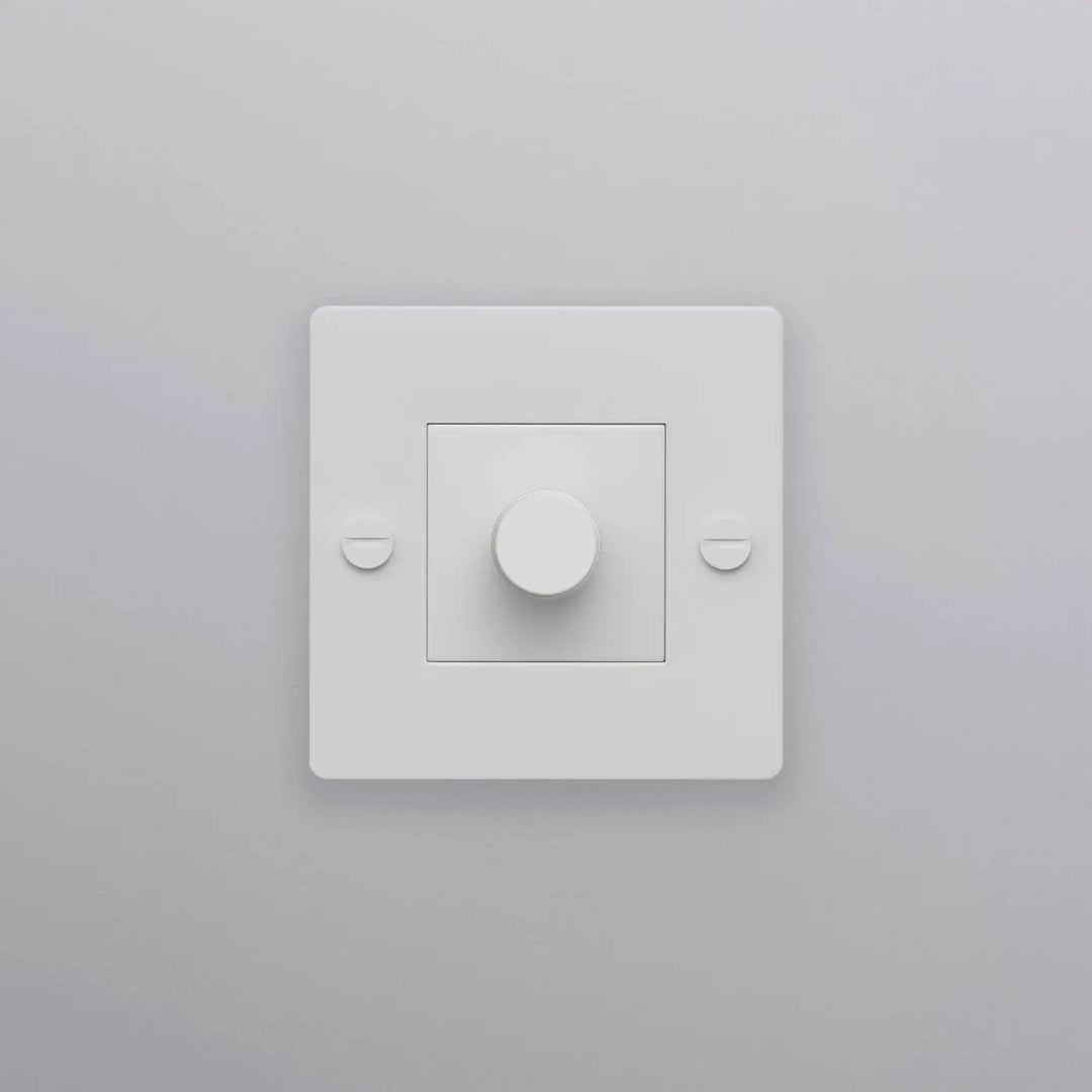 Variateur Dimmer à gravure quadrillée blanc sans logo #couleur_blanc