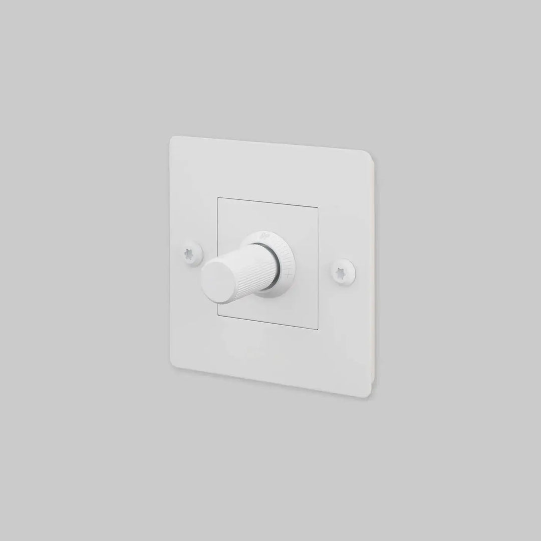 Variateur Dimmer à gravure alignée blanc sans logo #couleur_blanc