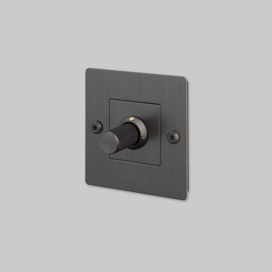 Variateur Dimmer à gravure alignée bronze fumé sans logo #couleur_gris