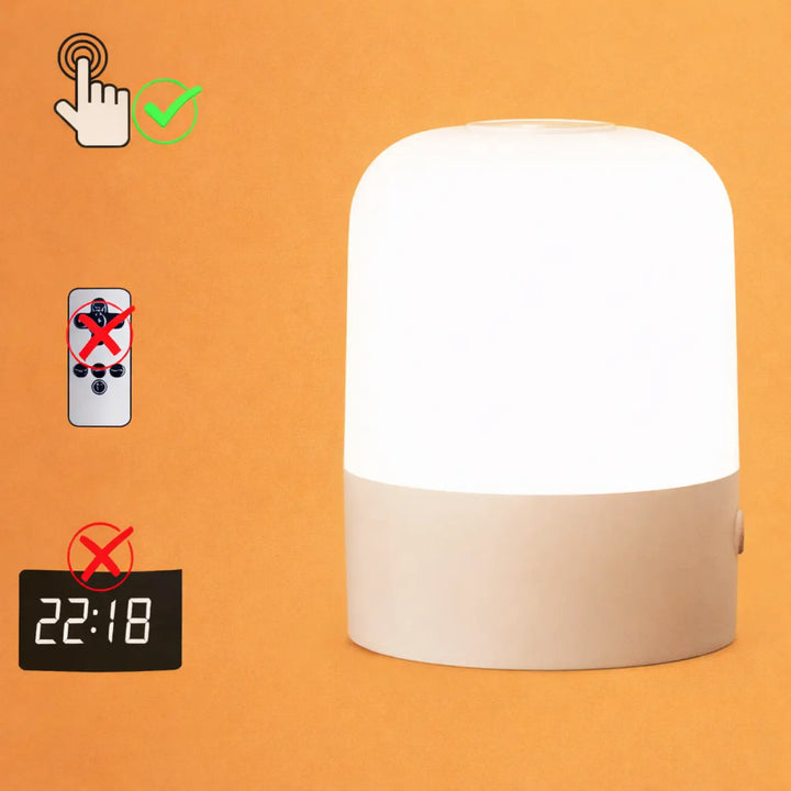 Veilleuse mallow design moderne en led blanche avec dôme lisse et base solide pour éclairage nocturne élégant