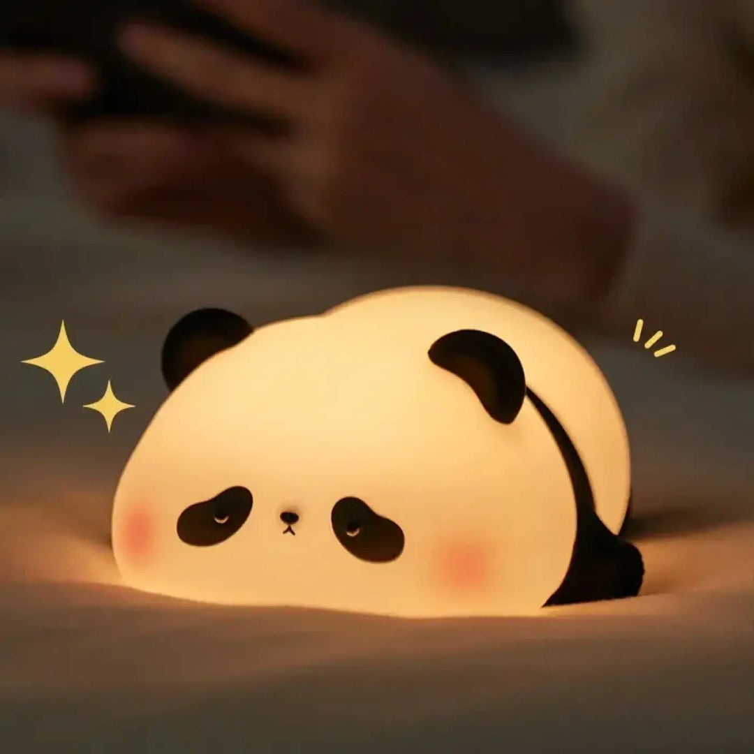 Veilleuse panda pandou en peluche noir et blanc avec illumination douce idéale pour l’univers déco et cadeau original