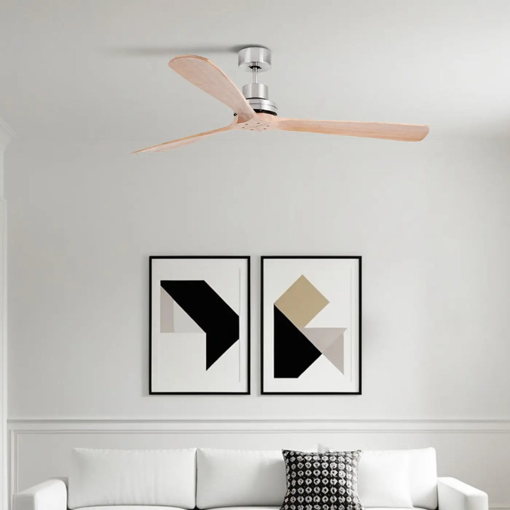 Ventilateur Lantau XL, pales pin, dans un intérieur