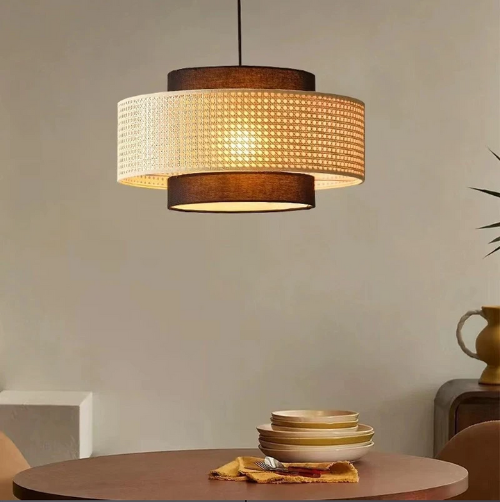 Lámparas colgantes modernas minimalistas tejidas de ratán, estilo bohemio, LED, hechas a mano, para dormitorio, restaurante, sala de estar, salón de té, estudio.